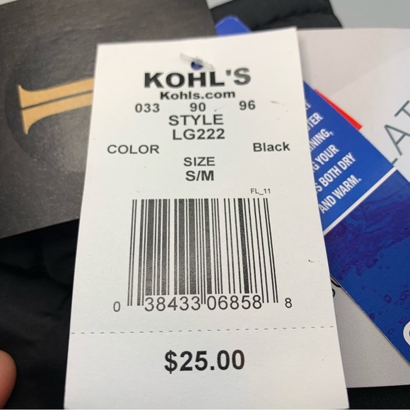 Kohls Igloos Ladies Waterproof 3 M Ski/Snow Black Mittens - Sz S/M - Picture 11 of 13